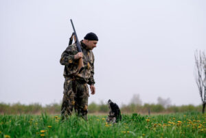 Quail Hunter in Texas with Hunting Dog